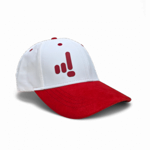 Crecap White Polyester Cap with Red print